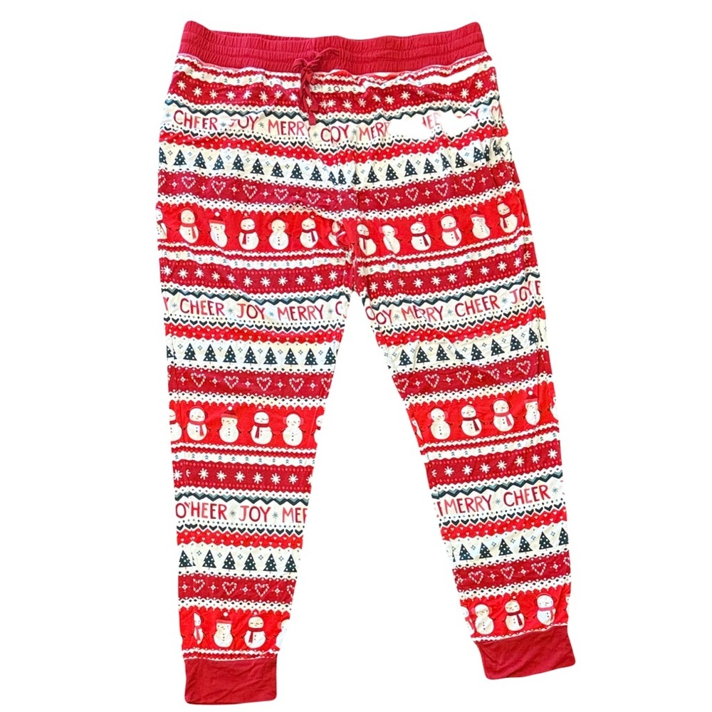 Little Sleepies fair isle Christmas pajama pants, large